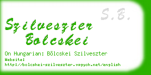 szilveszter bolcskei business card
